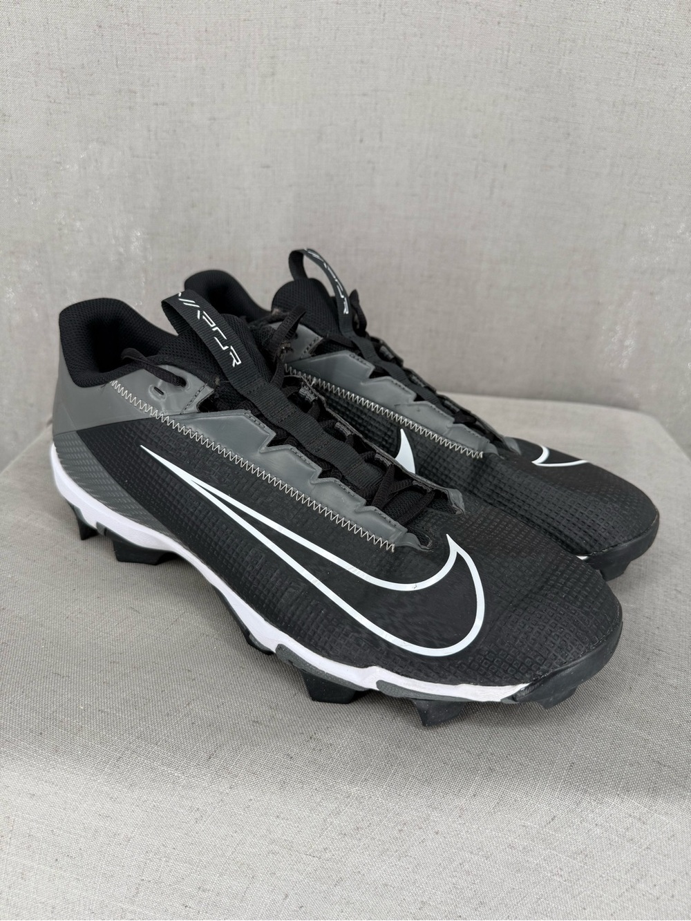 Nike Vapor Edge Shark 2 Football Cleats Black Grey White Size 12